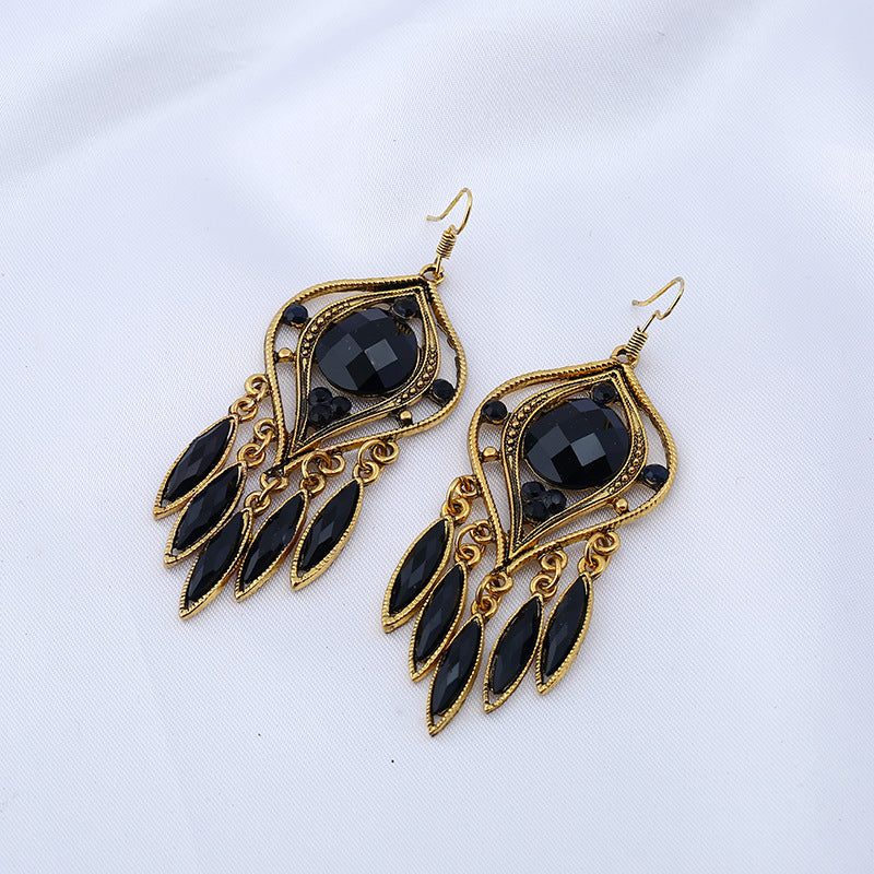 Wholesale Resin long tassel earrings